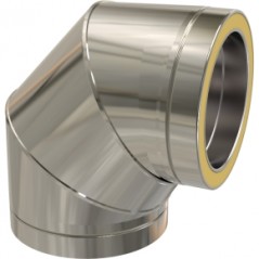 Twin Wall 90° Bend dia 150mm - Silver